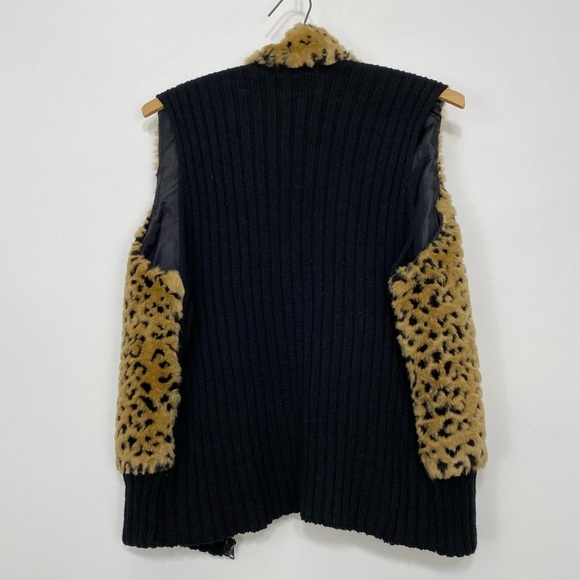 Cheetah Print Leopard Faux Fur Vest Sweater Heirloom Collectibles Medium Large - Picture 4 of 11
